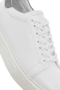 کتونی مردانه چرم سفید بنددار دری مد