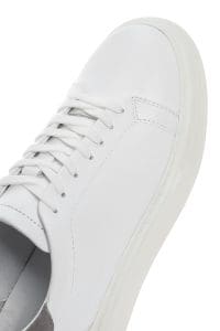 کتونی مردانه چرم سفید بنددار دری مد