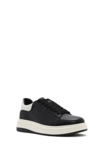 کتونی مردانه چرم مشکی بنددار دری مد