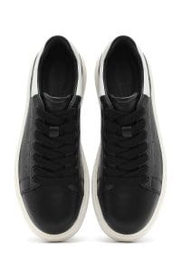 کتونی مردانه چرم مشکی بنددار دری مد