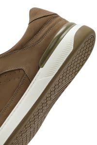 کتونی مردانه چرم نوبوک بژ بنددار دری مد