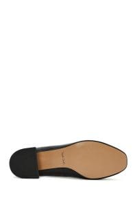 کفش زنانه بنددار پاشنه‌کوتاه ضخیم چرم مشکی دری مد