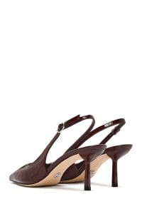 کفش زنانه زرشکی چرم پاشنه نازک پشت باز دری مد