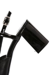 کفش زنانه مشکی چرم پاشنه‌دار پشت باز دری مد