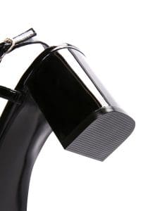 کفش زنانه مشکی چرم پاشنه‌دار پشت باز دری مد