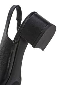 کفش زنانه مشکی چرم پاشنه‌ضخیم کوتاه پشت باز دری مد