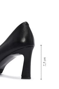 کفش زنانه پاشنه‌دار نازک چرم مشکی دری مد