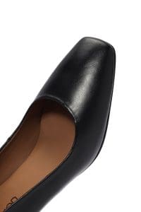 کفش زنانه پاشنه‌کوتاه ضخیم چرم مشکی دری مد