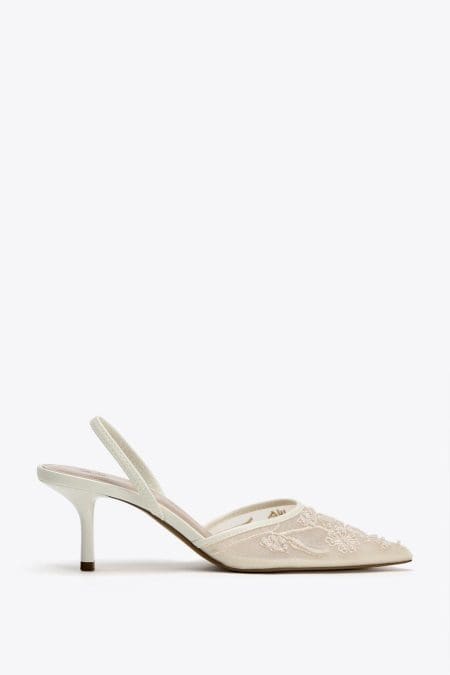کفش زنانه پشت باز توری گلدوزی زارا – ZARA