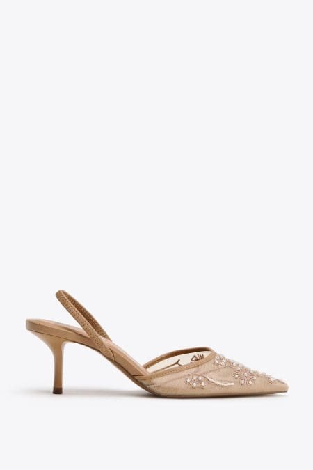 کفش زنانه پشت باز توری گلدوزی زارا – ZARA