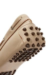 کفش لوفر زنانه چرم بژ پاپیونی دری مد