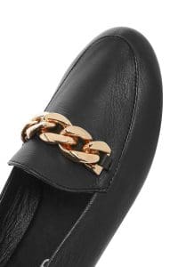 کفش لوفر زنانه چرم مشکی دری مد