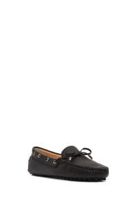 کفش لوفر زنانه چرم مشکی پاپیونی دری مد