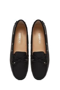 کفش لوفر زنانه چرم مشکی پاپیونی دری مد