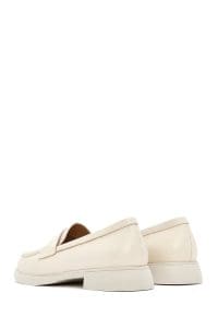 کفش لوفر زنانه چرم کرم دری مد