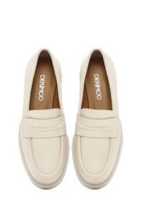 کفش لوفر زنانه چرم کرم دری مد