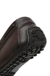 کفش لوفر مردانه چرم قهوه‌ای کژوال دری مد