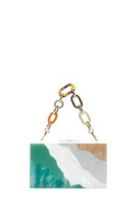 کیف دستی زنانه سبز زنجیری جعبه‌ای مینی دری مد