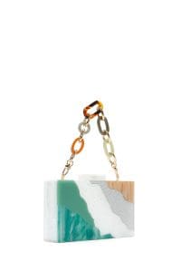 کیف دستی زنانه سبز زنجیری جعبه‌ای مینی دری مد