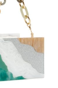 کیف دستی زنانه سبز زنجیری جعبه‌ای مینی دری مد