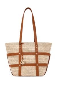 کیف دوشی حصیری بژ زنانه دری مد