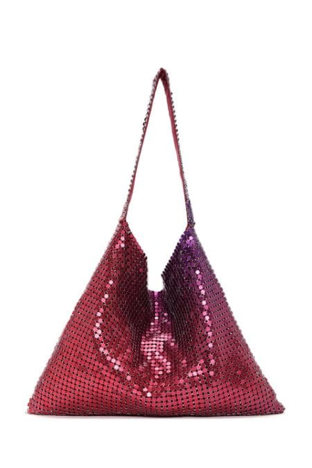 کیف دوشی زنانه طرح فلزی بنفش دری مد