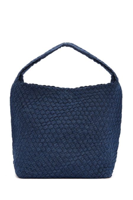 کیف دوشی پارچه ای بند بلند آبی زنانه دری مد