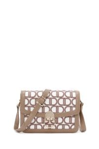 کیف زنانه بند بلند زنانه مونوگرام طرح دار پارچه ای دری مد