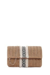 کیف زنانه حصیری حصیری بند بلند قهوه ای دری مد