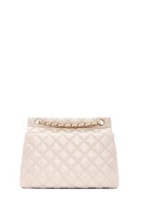 کیف زنانه دوشی کرم بند بلند کاپیتونه دری مد