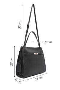 کیف زنانه دوشی کلاسیک چرم مشکی بند بلند دری مد