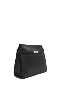 کیف زنانه دوشی کلاسیک چرم مشکی بند بلند دری مد