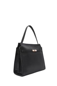 کیف زنانه دوشی کلاسیک چرم مشکی بند بلند دری مد