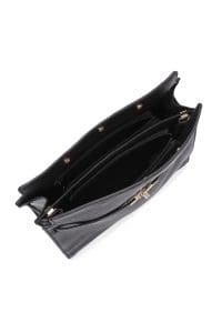 کیف زنانه دوشی کلاسیک چرم مشکی بند بلند دری مد