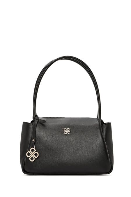 کیف زنانه دوشی کلاسیک چرم مشکی دری مد