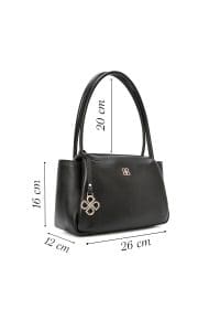 کیف زنانه دوشی کلاسیک چرم مشکی دری مد