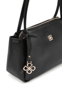 کیف زنانه دوشی کلاسیک چرم مشکی دری مد