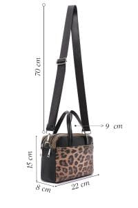 کیف زنانه طرح پلنگی دوشی بلند دری مد