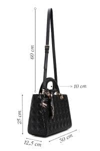 کیف زنانه مشکی دوشی بلند کاپیتونه دری مد