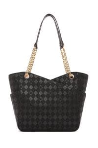 کیف زنانه مشکی چاپ‌دار دوشی دری مد