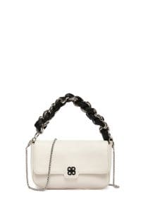 کیف زنانه مینی دستی سفید زنجیردار دری مد