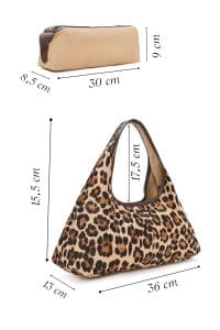 کیف زنانه مینی دستی چرمی پلنگی دری مد