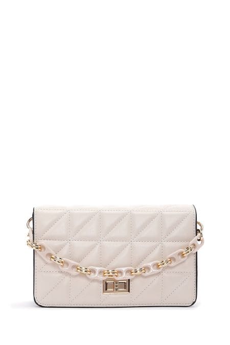 کیف زنانه کراس بادی کرم دوشی بلند کاپیتونه دری مد