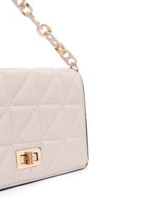 کیف زنانه کراس بادی کرم دوشی بلند کاپیتونه دری مد