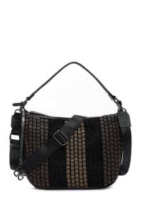 کیف شانه ای بند بلند مسی مشکی زنانه دری مد