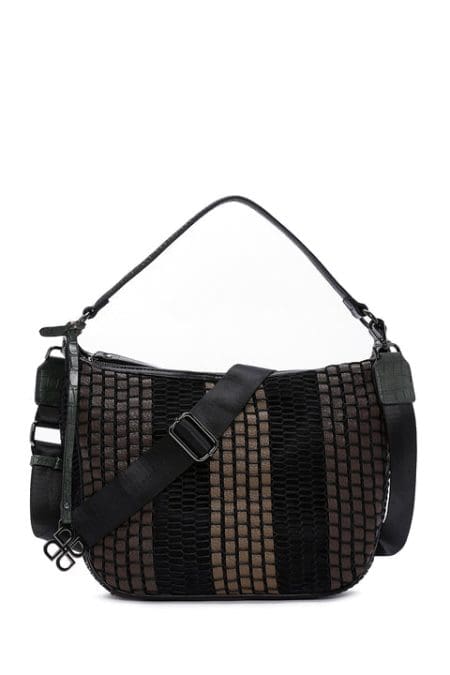 کیف شانه ای بند بلند مسی مشکی زنانه دری مد