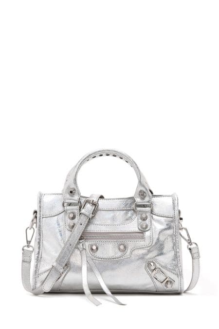 کیف شانه ای بند بلند نقره ای زنانه دری مد