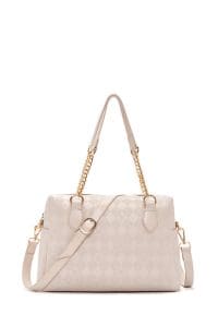 کیف شانه ای بند بلند کرم زنانه دری مد