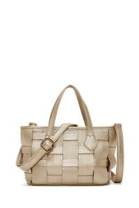 کیف صلیبی طرح دار بند بلند طلایی زنانه دری مد