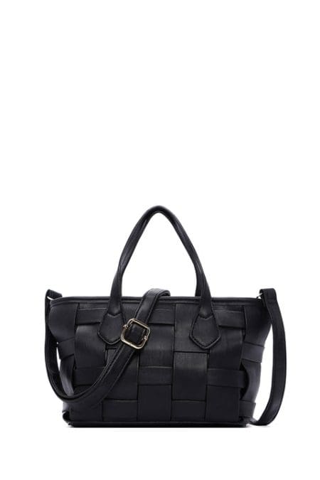 کیف صلیبی طرح دار بند بلند مشکی زنانه دری مد